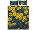 Little Yellow Daisy Print Quilt Bed Set