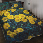 Little Yellow Daisy Print Quilt Bed Set