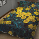 Little Yellow Daisy Print Quilt Bed Set