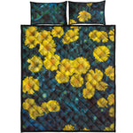 Little Yellow Daisy Print Quilt Bed Set