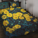 Little Yellow Daisy Print Quilt Bed Set