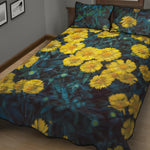Little Yellow Daisy Print Quilt Bed Set