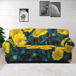 Little Yellow Daisy Print Sofa Cover