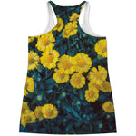 Little Yellow Daisy Print Women's Racerback Tank Top