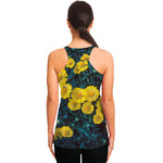 Little Yellow Daisy Print Women's Racerback Tank Top