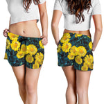 Little Yellow Daisy Print Women's Shorts