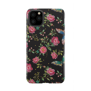 Butterfly And Flower Pattern Print Tough Phone Case