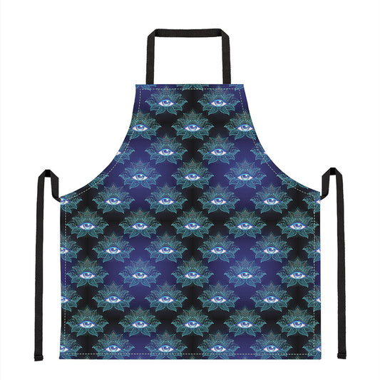 Lotus Eye of Providence Pattern Print Apron
