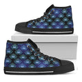Lotus Eye of Providence Pattern Print Black High Top Sneakers