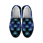 Lotus Eye of Providence Pattern Print Black Slip On Shoes