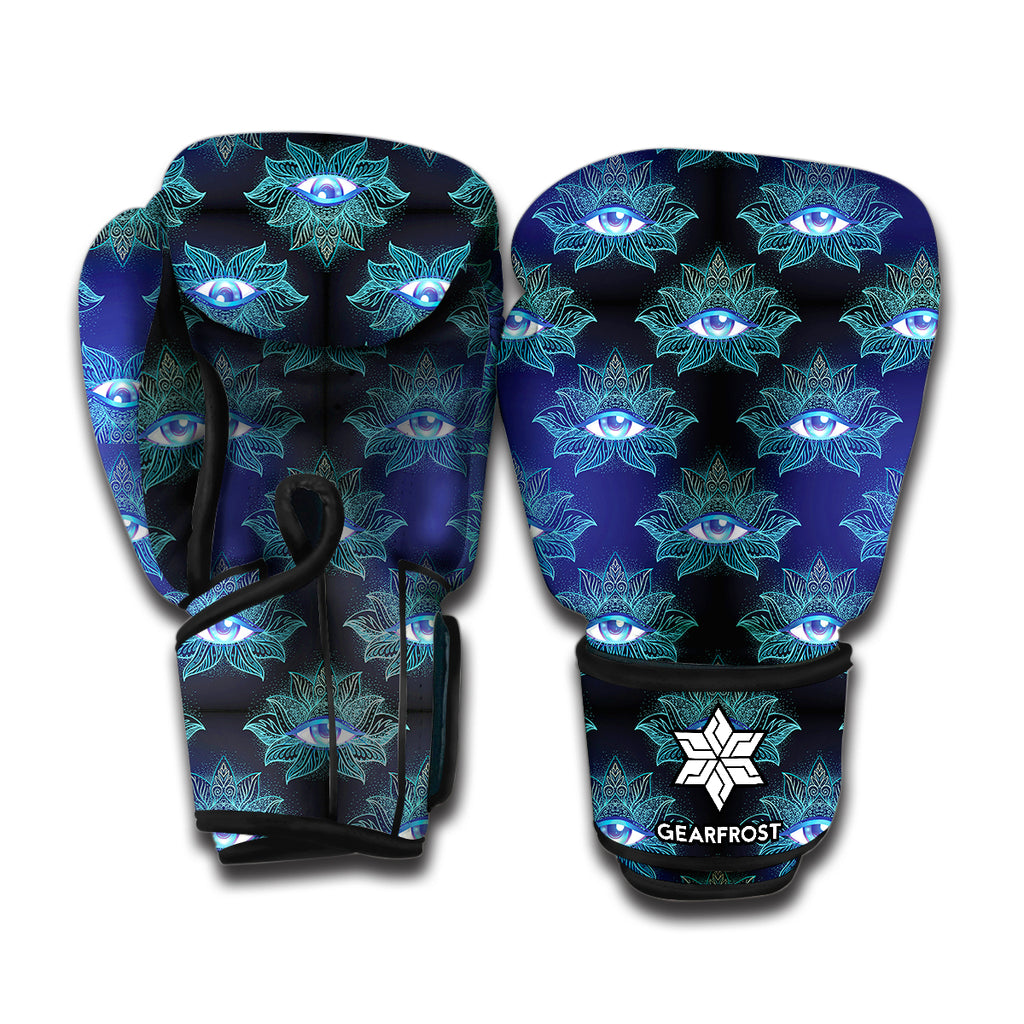 Lotus Eye of Providence Pattern Print Boxing Gloves