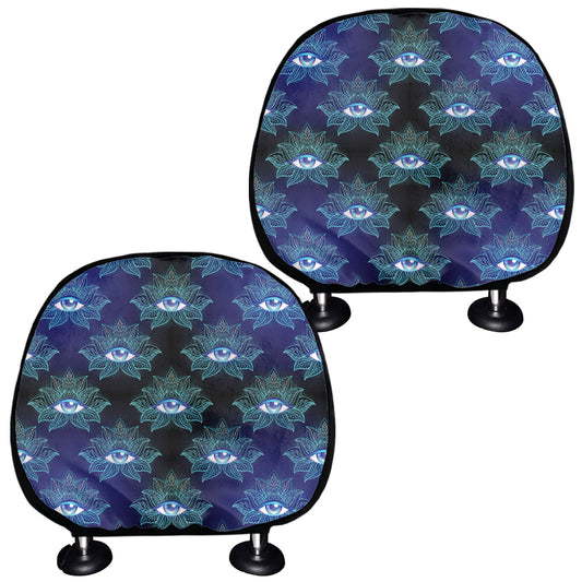 Lotus Eye of Providence Pattern Print Car Headrest Covers
