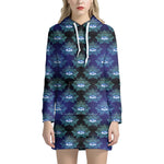 Lotus Eye of Providence Pattern Print Hoodie Dress