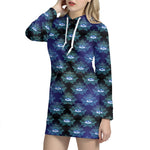 Lotus Eye of Providence Pattern Print Hoodie Dress