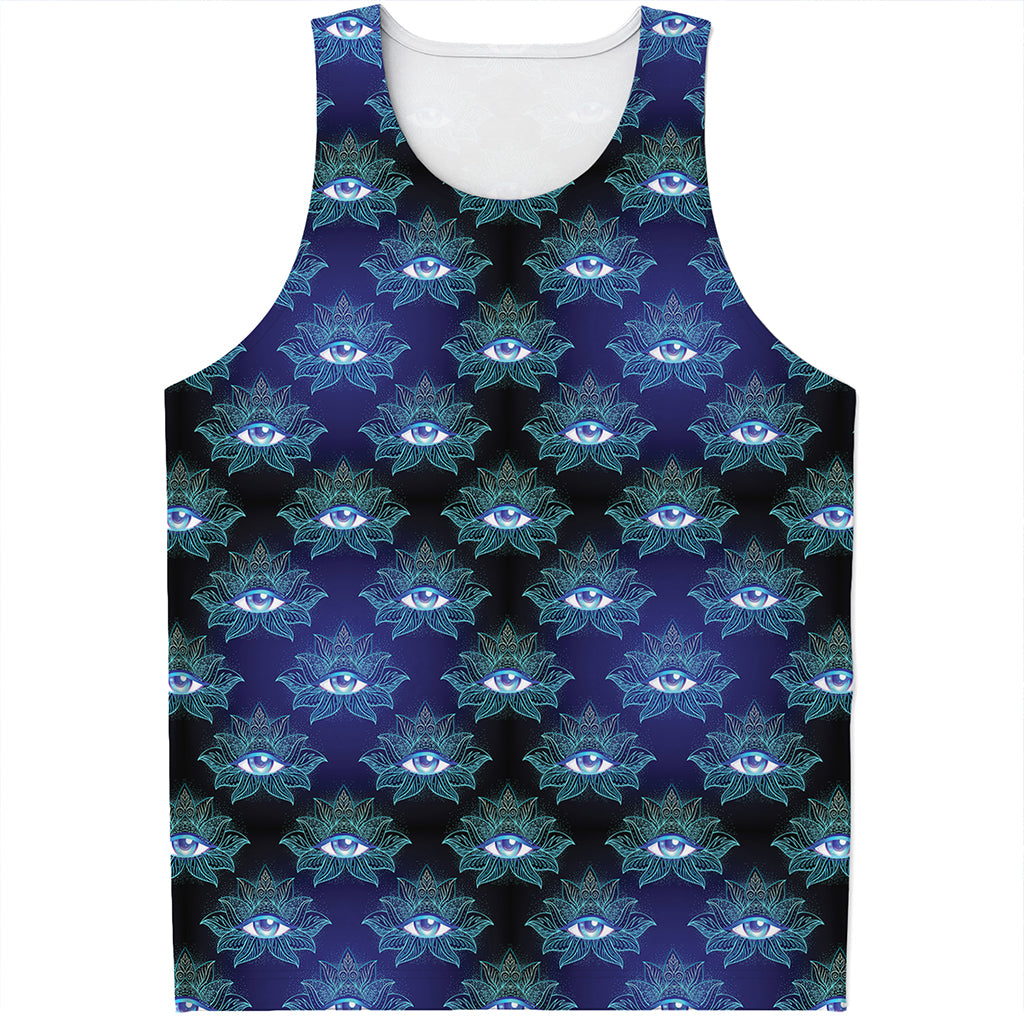 Lotus Eye of Providence Pattern Print Men's Tank Top