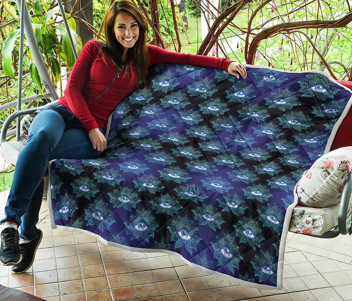 Lotus Eye of Providence Pattern Print Quilt