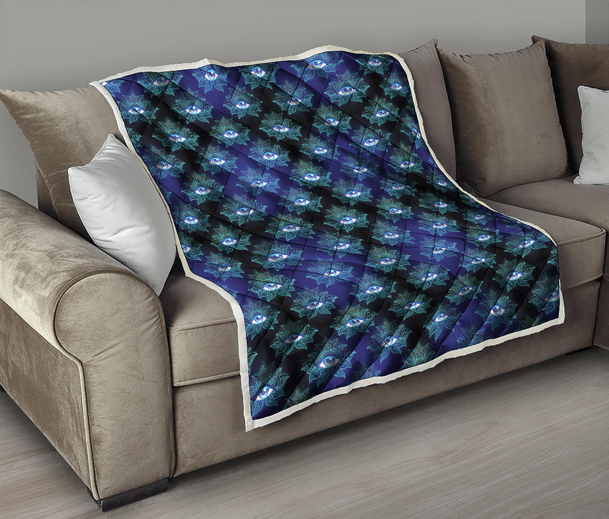 Lotus Eye of Providence Pattern Print Quilt