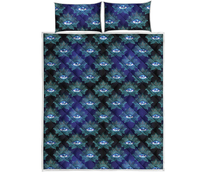 Lotus Eye of Providence Pattern Print Quilt Bed Set