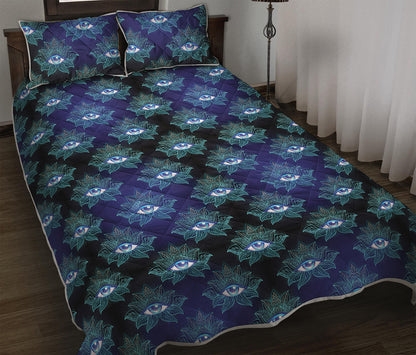 Lotus Eye of Providence Pattern Print Quilt Bed Set