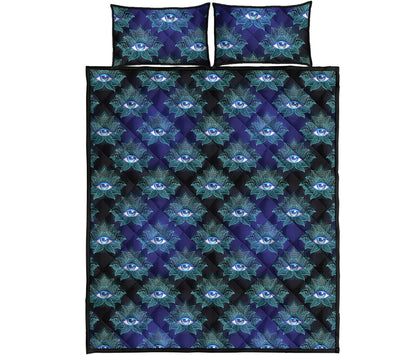 Lotus Eye of Providence Pattern Print Quilt Bed Set