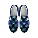 Lotus Eye of Providence Pattern Print White Slip On Shoes