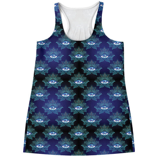Lotus Eye of Providence Pattern Print Women's Racerback Tank Top