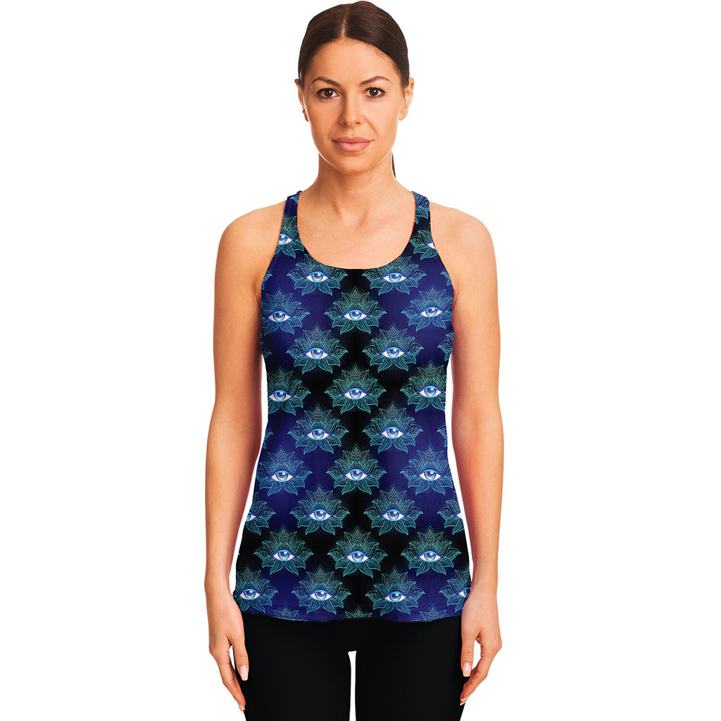 Lotus Eye of Providence Pattern Print Women's Racerback Tank Top