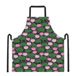 Lotus Flower And Leaf Pattern Print Apron