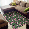 Lotus Flower And Leaf Pattern Print Floor Mat