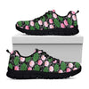 Lotus Flower And Leaf Pattern Print Black Sneakers