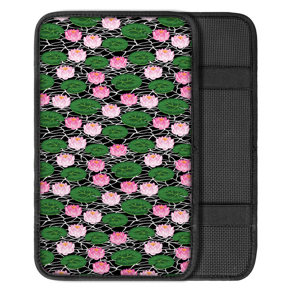 Lotus Flower And Leaf Pattern Print Car Center Console Cover