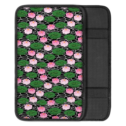 Lotus Flower And Leaf Pattern Print Car Center Console Cover