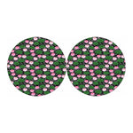 Lotus Flower And Leaf Pattern Print Car Coasters