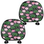 Lotus Flower And Leaf Pattern Print Car Headrest Covers