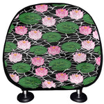 Lotus Flower And Leaf Pattern Print Car Headrest Covers