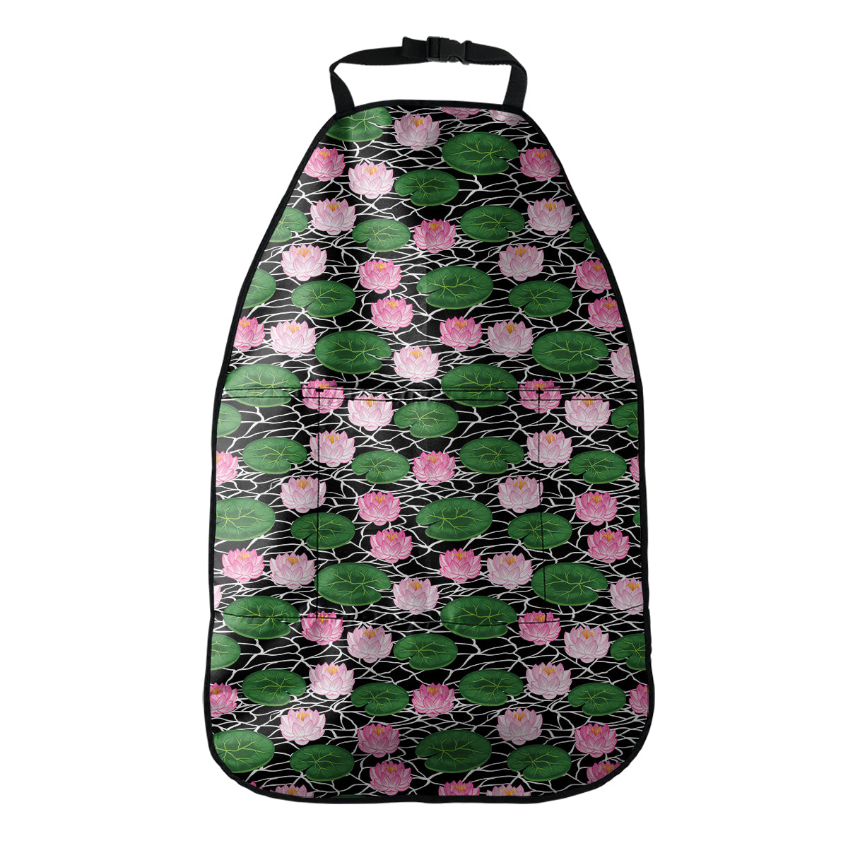 Lotus Flower And Leaf Pattern Print Car Seat Organizers