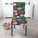 Lotus Flower And Leaf Pattern Print Dining Chair Slipcover