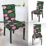 Lotus Flower And Leaf Pattern Print Dining Chair Slipcover