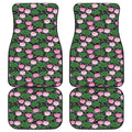 Lotus Flower And Leaf Pattern Print Front and Back Car Floor Mats