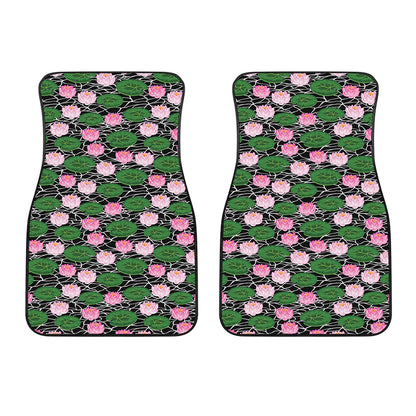 Lotus Flower And Leaf Pattern Print Front Car Floor Mats