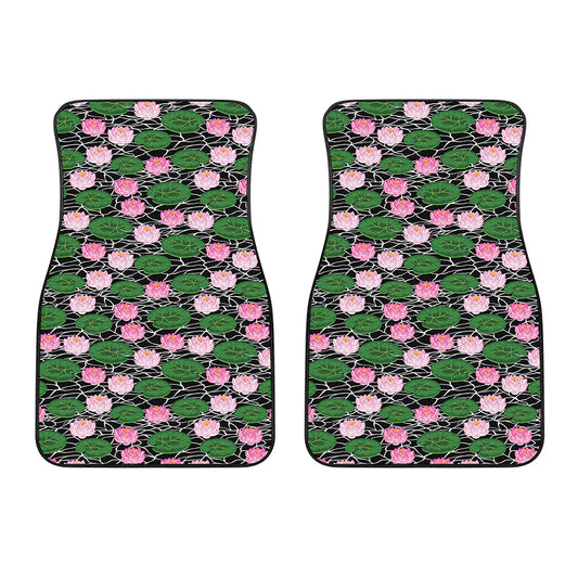 Lotus Flower And Leaf Pattern Print Front Car Floor Mats