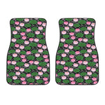 Lotus Flower And Leaf Pattern Print Front Car Floor Mats