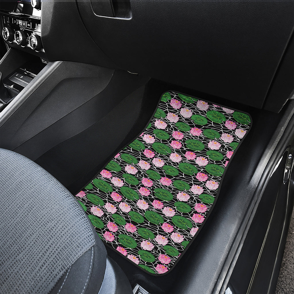 Lotus Flower And Leaf Pattern Print Front Car Floor Mats