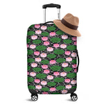 Lotus Flower And Leaf Pattern Print Luggage Cover