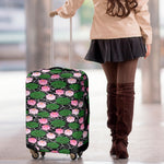 Lotus Flower And Leaf Pattern Print Luggage Cover