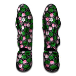 Lotus Flower And Leaf Pattern Print Muay Thai Shin Guard