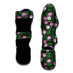 Lotus Flower And Leaf Pattern Print Muay Thai Shin Guard