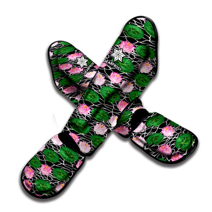 Lotus Flower And Leaf Pattern Print Muay Thai Shin Guard