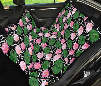 Lotus Flower And Leaf Pattern Print Pet Car Back Seat Cover