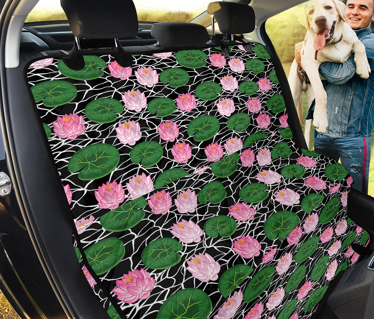 Lotus Flower And Leaf Pattern Print Pet Car Back Seat Cover